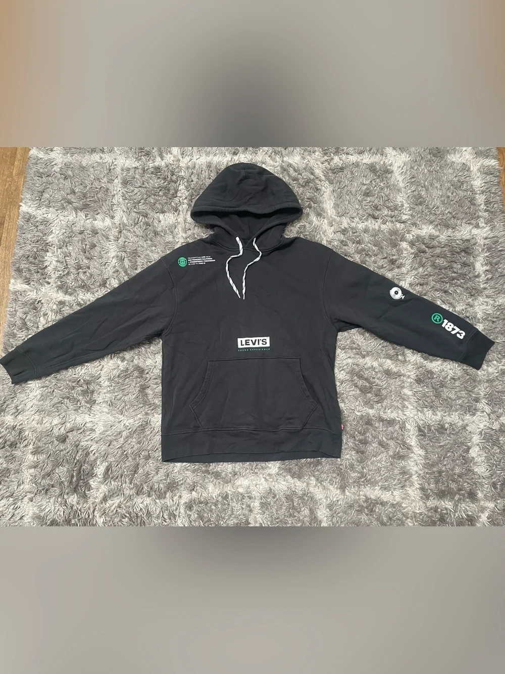 Levi's Sound Experience Relaxed Graphic Hoodie Black Size M